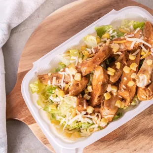 a chicken salad in a plastic container