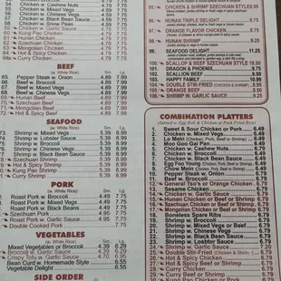 sushi and sashimi, menu