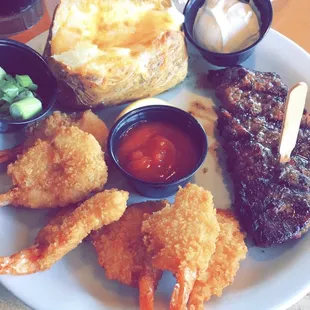 Steak and shrimp dinner