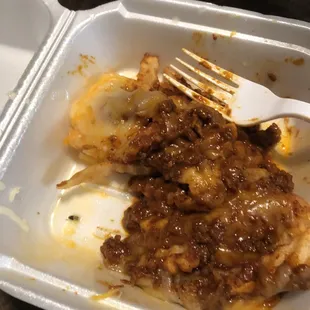 Baby roach in my chili cheese fries