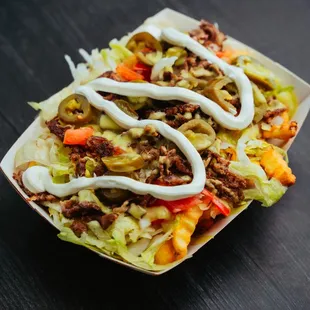 a plate of food on a table