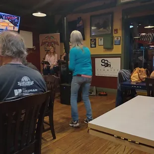 A member of the audience dancing during the show.