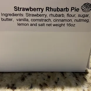 Strawberry Rhubarb Pie.