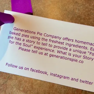 Generations Pie Company