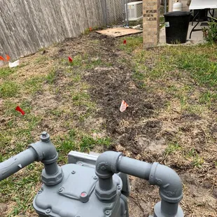 This is the mess they left behind of a once beautiful backyard.