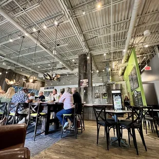 people eating at tables