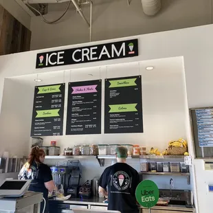 two customers at the counter