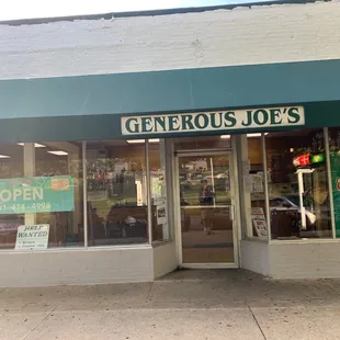 Generous Joe's.  And I think I see my reflection in the door.