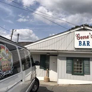 a van parked outside