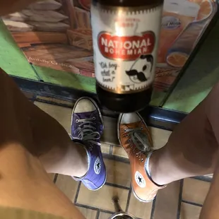 drinkin' a Natty Boh wearing my Baltimore colors ...