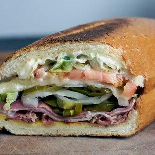 Gene's Atomic Sub, extra onions + peppers