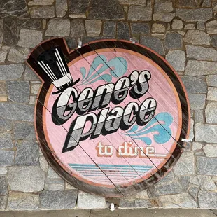 a sign for gene&apos;s place
