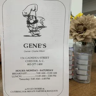 Menu front