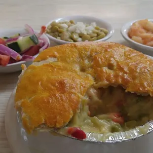 Chiken Pot Pie with 3 sides!