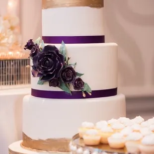 Three Tier Wedding Cake with Fondant Flowers