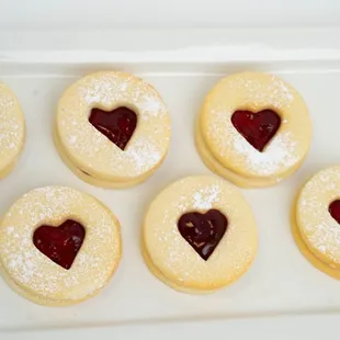 Raspberry Shortbread Heart Cookies