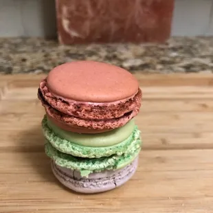a stack of macarons