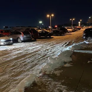 Parking lot.  2 days after the storm and it&apos;s still a slick mess.   Even the quality of the snow removal went down