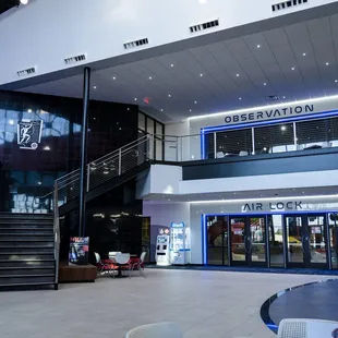 Our lobby transports you to another planet - from here you can access the gym or our indoor waterpark Blast Off Bay.