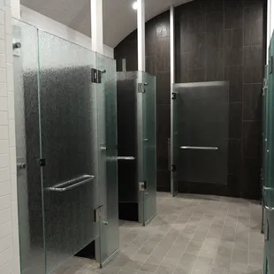 We have brand new, sparkling showers for use before or after your workouts.