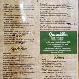 menu