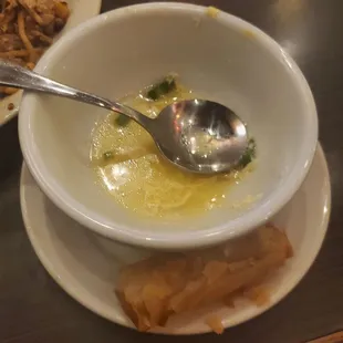 Egg drop soup...after I ate it..sorry but not sorry...it was good!