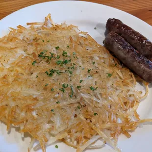 Hash browns and sausage