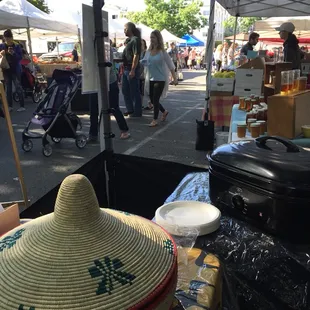 Sunny day at the Lake City Farmers Market that Geni&apos;s Ethiopian is at every  Thursday.