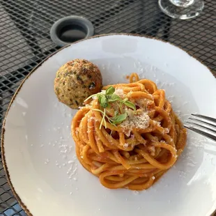 Spaghetti and meatball