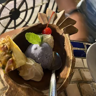 Fried Kulolo and Ube Macapuno Ice Cream