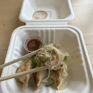 Salmon gyoza