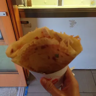 10. Chicken, Green Onion, Cheese and Sweet Chili Sauce Crepe