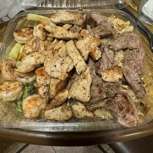 3 way. Chicken, Shrimp and Steak