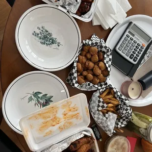 a table full of food