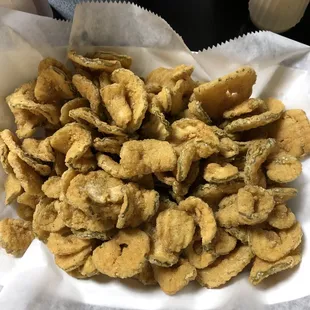 Fried pickles. Very salty!