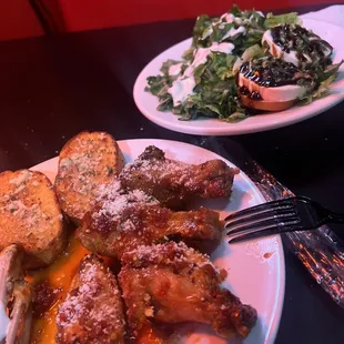 Wings &amp; Side Salad with Caprese