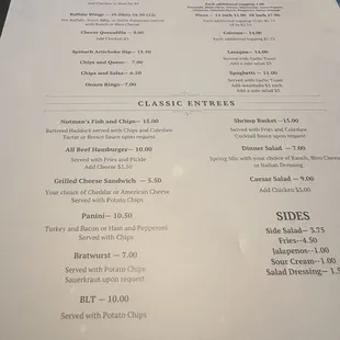 New menu