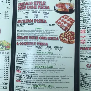Take-out menu