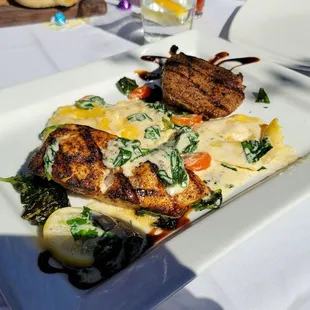Weekend feature Filet Medallion, Ravioli  and Grilled Mahi