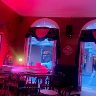 Piano and sitting area.