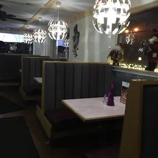 booths and tables in a restaurant