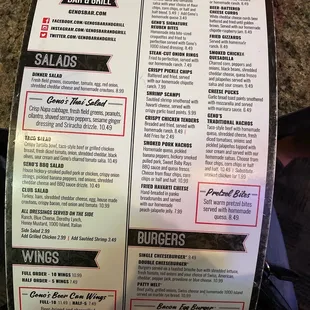 menu
