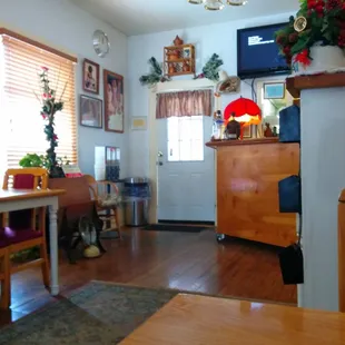 a view of the dining room