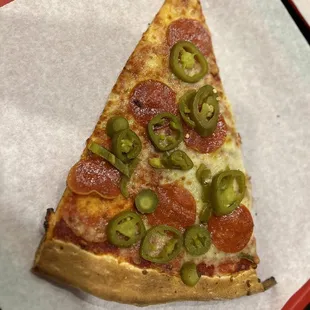 Pepperoni and jalapeño slice