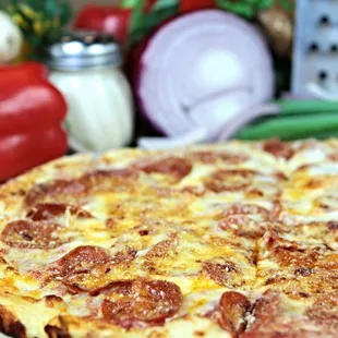 a pepperoni pizza