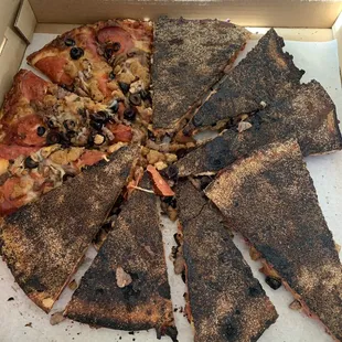 Burnt pizza