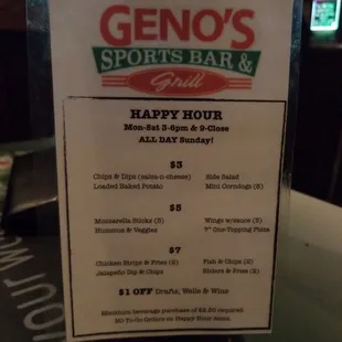 Happy hour as of 7/15/18