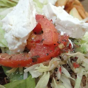 lettuce, tomatoes, and cheese