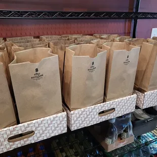 Multiple Genova's To Go boxed lunches ready to be delivered.