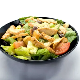 Chicken Caesar Salad from Genova&apos;s To Go: Fresh greens, tomato, grilled chicken, and creamy Caesar dressing.